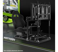 Hottoby 3060 Alluminio Da Corsa Sim Cockpit Con Sedile Nero e TV Stand Fit G29