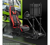 Hottoby Cockpit Del Simulatore Di Corse Con Sedile Rosso E Supporto Per Monitor