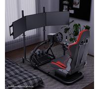 Hottoby Cockpit Racing Simulator Con Sedile Rosso E Supporto Triplo TV