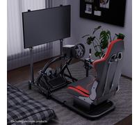 Hottoby Cockpit Racing Simulator Con Sedile Rosso E Supporto TV Compatibile