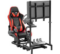 Hottoby Cockpit Racing Simulator Con Sedile Rosso E Supporto TV Compatibile G920