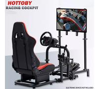 Hottoby Racing Simulator Cockpit Con Sedile E Supporto Per Monitor Per Logitech