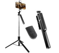 HOTUT 170cmTreppiede Smartphone, Bastone Selfie con Telecomando Wireless, Treppiede Portatile Estensibile per Smartphone Supporto Telefono, 360° Rotazione con Doppie Luci iPhone/Android/Samsung/GoPro
