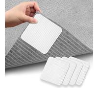 HOTUT 4 cuscinetti antiscivolo per tappeti, per pavimenti in laminato, antiscivolo, per tappeti, tecnologia sottovuoto, anti arricciatura, per pavimenti in piastrelle, riutilizzabili, 10 x 10 cm