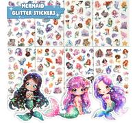 HOTUT Adesivi 3D per Bambini,8PCS Stickers Puffy,200 Varietà di Adesivi Gonfi Include Disegni di Adesivi a Tema Sirene per Festeper Feste,Regali Gratificanti,Scrapbooking