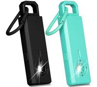 HOTUT Allarme Personale Anti Aggressione,130dB Portachiavi Autodifesa con Luce Stroboscopica,Ricaricabile Sicurezza Personale di Emergenza per Zaino in Spalla, Donne, Uomini(Nero + Blu)