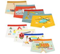 HOTUT Boxer Bambino in Cotone, 8 Pezzi Mutande Intimo Ragazzo 3-9 Anni, Pantaloncini Modello Trasporti o Dinosauro, Slip Morbido