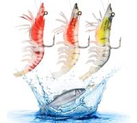 HOTUT Esca da Pesca Bionica, 3 Pezzi 3D Esche Artificiali Spinning Mare Esca Finta, Luminoso Esche Artificiali da Pesca con Ganci Singolo, Esche da Pesca per Diversi Tipi Pesce