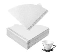 HOTUT Filtri per caffè in carta, 100 pezzi a forma di V, filtro conico usa e getta, V01, misura 1, per le marche leader del mercato, per coni di caffè/versatrici, colore bianco