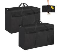 HOTUT Grande Borse Trasloco per Vestiti,2 Pezzi 180L Borse Stoccaggio Vestiti con Cerniera e Manici,Borsa da Trasloco Impermeabili in Tessuto Oxford 600D per Abbigliamento Coperte Piumoni