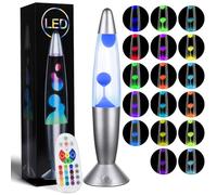 HOTUT Lampada Lava LED Rilassante, Lava Lamp Colorata 35.5cm con Telecomando, 17 Colori Lampada a Movimento Liquido, Cera Bianco, Liquido Trasparente, per Bambini Adulti Decorazione di Casa