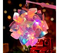 HOTUT Lanterna Portatile per Bambini, Lanterna Faidate Multicolore con Bastone Lanterna, Lanterna Assemblata Lanterna LED per Bambini, Lanterna di San Martino per Feste, Halloween, Natale (Rosa)