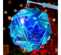 HOTUT Lanterna Portatile per Bambini, Lanterna Faidate Multicolore con Bastone Lanterna, Lanterna Assemblata Lanterna LED per Bambini, Lanterna di San Martino per Feste, Halloween, Natale (Blu)