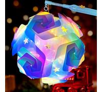 HOTUT Lanterna Portatile per Bambini, Lanterna Faidate Multicolore con Bastone Lanterna, Lanterna Assemblata Lanterna LED per Bambini, Lanterna di San Martino per Halloween, Natale (Colori Arcobaleno)