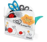 HOTUT Libro di Stoffa per Neonati, Animali Sensoriali Interattivi, Libri di Stoffa Neonati 0-6 Mesi, con Gancio per Passeggino, Giochi da Passeggino Libro Interattivo per Tummy Time - Lumaca