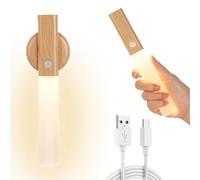 HOTUT Luce Notturna, Luci LED con Sensore di Movimento Interno, Lampada LED Ricaricabile USB con Base Magnetica, ON/OFF/AUTO, Luce Armadio per Camere da Letto, Cucine, Corridoio, Bianco Caldo