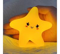 HOTUT Luce notturna per camera da letto dei bambini, luce notturna ricaricabile tramite USB, lampada dimmerabile a forma di stelle in silicone, luce notturna magnetica per bambini, decorazione per