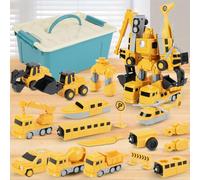 HOTUT Magnetico Trasformare Ingegneria Giocattolo Assemblato Auto, veicoli da costruzione per bambini, Giocattolo Per Auto Robot Trasformante, Giocattolo per bambini e bambine dai 3 ai 9 anni-35 pcs