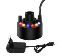 HOTUT Mini Mist Maker, 12 LED Nebulizzatore a Ultrasuoni, Nebulizzatore Halloween, Mini Fog Maker a 24V Che Cambia Colore, Fontana Interna Perfetto per Halloween Decorazione (Nero)