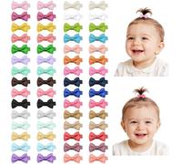 HOTUT Mollette Capelli Neonata Piccolo,60 Pezzi Antiscivolo Fiocchi Capelli per Bambina,Fiocchi per Capelli per Neonate e Bambin,Fiocco Piccolo Antiscivolo per bambini e neonati