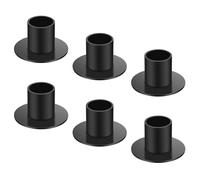 HOTUT Porta Candele in Metallo,4 Pezzi Rotondo Struttura Nero Candelieri, Portacandele Basso, Ferro Candelabro Moderno per Tavolo, Matrimoni, Compleanni, Natale, Cena a Lume di Candela