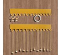 HOTUT Porta Gioielli da Parete,2 Pezzi Porta Collana da Parete,Espositore Gioielli,Appendi Collane con 12 Ganci,Organizer per Collane Bracciali e Orecchini (Oro)