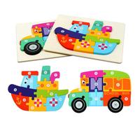 HOTUT Puzzle in Legno per Bambini, 2 Pezzi Legno Giocattoli, Giochi da Puzzle, Animali Montessori Giochi Bambino Educativi per Bambino Sopra i 1 Anni