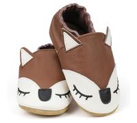 HOTUT Scarpine in Pelle Prima Infanzia, Scarpe Bambino in Morbida Pelle, Scarpe Bebè in Pelle con Suola Morbida, Scarpine Neonato in Pelle con Suolla Scamosciata, Volpe - XL