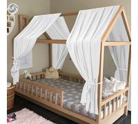 HOTUT Set di Decorazioni per Letto a Baldacchino, 270 * 62 CM, Set di 2 Baldacchini in Tessuto, Decorazione per La Cameretta Dei Bambini, per Lettino, Cameretta Dei Bambini, Bianco
