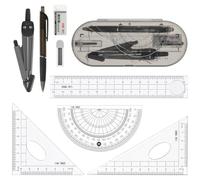 HOTUT Set di geometria in astuccio, Basics Kit da 8 pezzi per matematica
