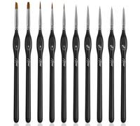 HOTUT Set di Pennelli per Dipingere, 10 Diverse Misure, Pennelli di Precisione Pittura, Pennelli Miniature Professionali per Miniature Pittura ad Olio Modellismo Nail Art Dettagli Fini