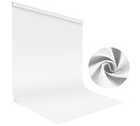 HOTUT Sfondo Fotografico Bianco,1,5×2m Sfondo Foto Video Resistente alle Rughe,Professionale Fondale Fotografico Pieghevole Lavabile per Studio Fotografia,Foto,Riunioni Online,Video Brevi