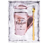 HOTUT Tazze da Caffè Mrs, Tazza di Caffè in Marmo Idee Rmatrimonio Idee Originali, Tazze in Marmo Ceramico da 400 ml, Cucchiai e Coperchio per Biglietti D'auguri, Bellissima Scatola - Stella