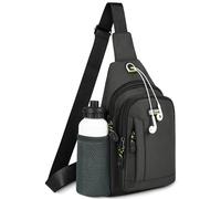 HOTUT Zaino Monospalla,Borsa a Tracolla Impermeabile con Porta USB,Borsa Monospalla Uomo,Piccolo Crossbody Bag per Uomo Donna Casual Trekking Viaggi Lavoro (Grigio)