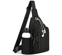 HOTUT Zaino Monospalla,Borsa a Tracolla Impermeabile con Porta USB,Borsa Monospalla Uomo,Piccolo Crossbody Bag per Uomo Donna Casual Trekking Viaggi Lavoro (Nero)
