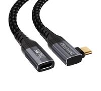 HOTUTUKI prolunga usb c corto 60CM Compatible thunderbolt 4 angolo retto,Type-c maschio a femmina Extender Cable 8k/4k@120hz, 240 W Charging 40 Gbps for thunderbolt 3 prolunga,usb c 90 gradi