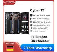HOTWAV Cyber 15 Telefono robusto G99 Octa-core 200MP Cellulare 6.6 ''FHD + 120Hz 12GB RAM 256GB ROM Telefono cellulare Doppio touch screen Cyber 15 Black