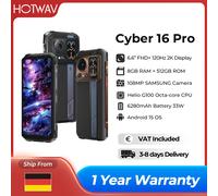 HOTWAV Cyber 16 Pro Smartphone robusto G100 Octa-core Android 15 Telefono cellulare 108MP 6.6 ''FHD + 2K 8GB 512GB 6280mAh Cellulare