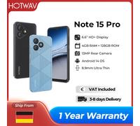 HOTWAV Note 15 Pro Smartphone ultrasottile 6.6'' HD+ Display Android 14 5160mAh Telefono cellulare 12(4+8)GB+128GB 13MP Cellulare Note 15 Pro MintBlue