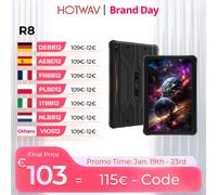 HOTWAV R7 Tablet robusto 10.1 ''HD + Display Android 13 15600mAh Batteria Pad 12GB 256GB 16MP Modalità guanto per fotocamera Tablet PC