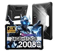 HOTWAV R9 Plus 4G Rugged Tablet 11 Pollici, 24GB+512GB+1TB Octa-core, 20080mAh Rugged Smartphone Android 14, 64MP+16MP, 2 Altoparlanti, IP68 Tablet Impermeabile, 4G LTE, 5G WIFI,OTG,GPS,Face ID,WIFI 5