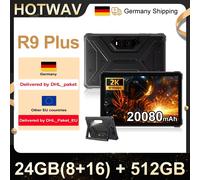 HOTWAV R9 Plus Tavolette robuste da 11'' 2K Batteria da 20080 mAh Tablet PC da 24 GB (8 + 16) 512 GB con supporto e cinturino da polso