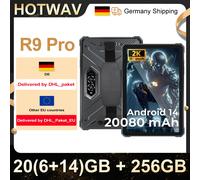 HOTWAV R9 Pro 20 GB (6 + 14) 256 GB Tablet robusti 20080 mAh 20 W 11" FHD + Pad luce da campeggio Android 14