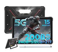 HOTWAV R9 Ultra 5G Rugged Tablet Android 15-2K 11 Pollici Tablet con Penna 24GB+512GB/2TB TF Tablets Impermeabile, 20080mAh Robusto Tablet PC 64MP+16MP/IP68 69K/Dual SIM 5G/5G WiFi/Face ID/GPS/OTG