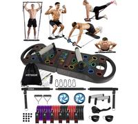HOTWAVE Portable Exercise Equipment with 16 Gym Accessories.20 in 1 Push Up Board Fitness,Resistance Bands with Ab Roller Wheel,Full Body Workout at Home,Patent Pending