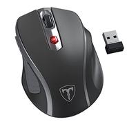 HOTWEEMS D-09 - Mouse wireless per computer portatile, ergonomico Plus, USB senza fili, impugnature ergonomiche, Lightspeed 5 livelli 2400 DPI, batteria 16 mesi, portatile per PC, Mac, Chromebook, 6