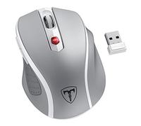 HOTWEEMS Mithril D-09 - Mouse wireless per computer portatile, ergonomico Plus, USB, impugnatura ergonomica, impugnatura ergonomica, Lightspeed 5 livelli 2400 DPI, durata della batteria 16 mesi,