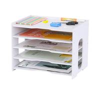 Hotyin 5 Livelli Organizer da Scrivania, Vassoio Portadocumenti, Organizer da Ufficio/Lettere/Carta, Porta Documenti per Cartelle A4, Ufficio, Casa, Materiale Scolastico (33 * 25 * 26 cm)