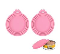 Hotype Coperchi in Silicone per Lattine di Cibo per Cani e Gatti, Universale Coperchi per Scatolette di Cibo per Animali, Silicone Animale Domestico può Copre, 2 Pezzi, Rosa