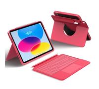 HOU Custodia con Tastiera per iPad A16 11a/10a Gen,Tastiera Rotabile e Staccabile per iPad 11/10,Portapenne Elastico,Copertura di Protezione Completa,Retroilluminazione a 7 Colori,Trackpad Multi-Touch